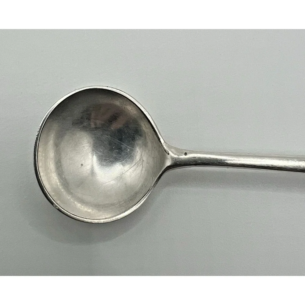 Vintage Dixon England Silverplate Mustard Salt Condiment Caviar Spoon Reeded